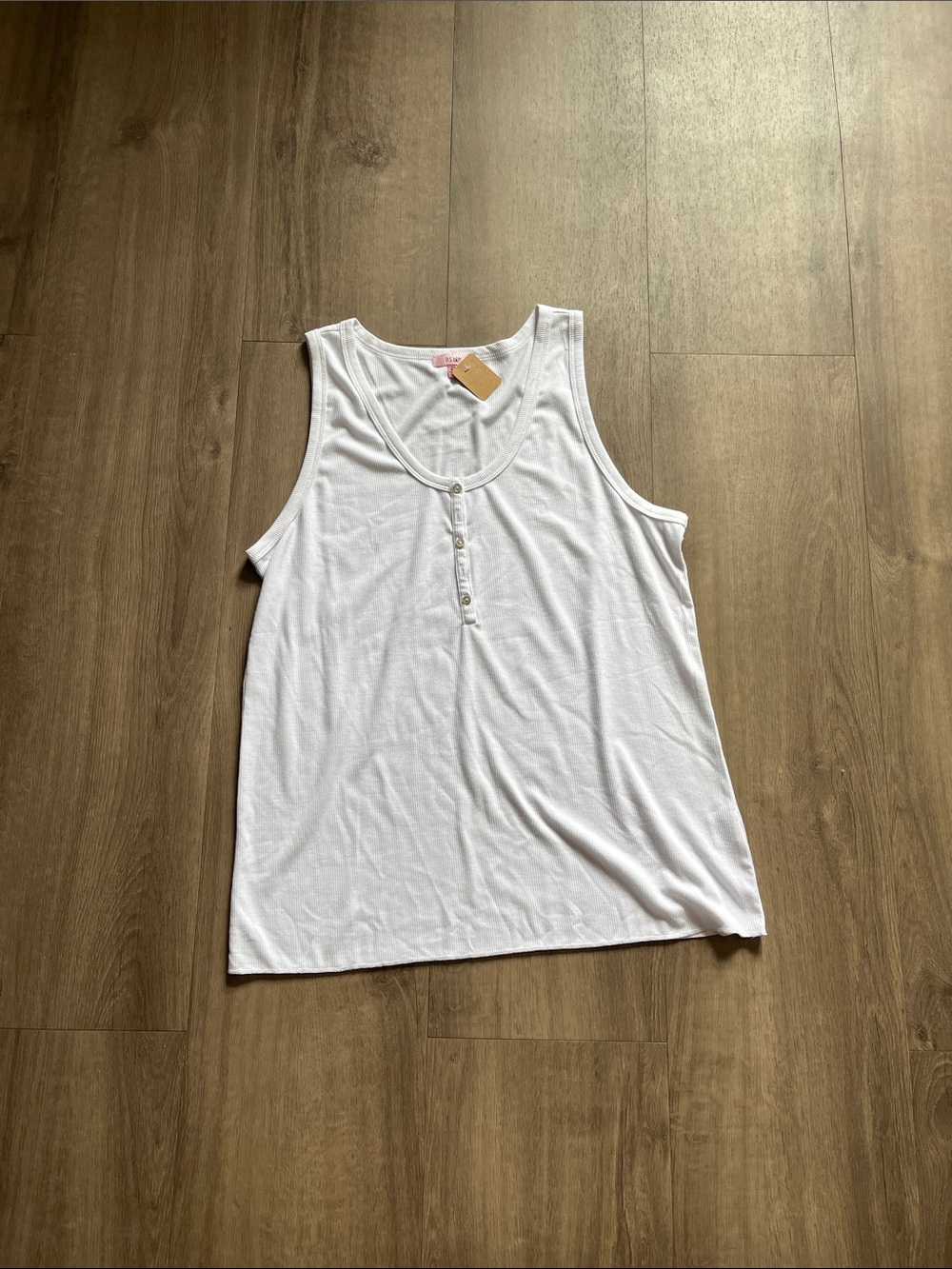 P.S. Love Salvage White Henley Tank Top